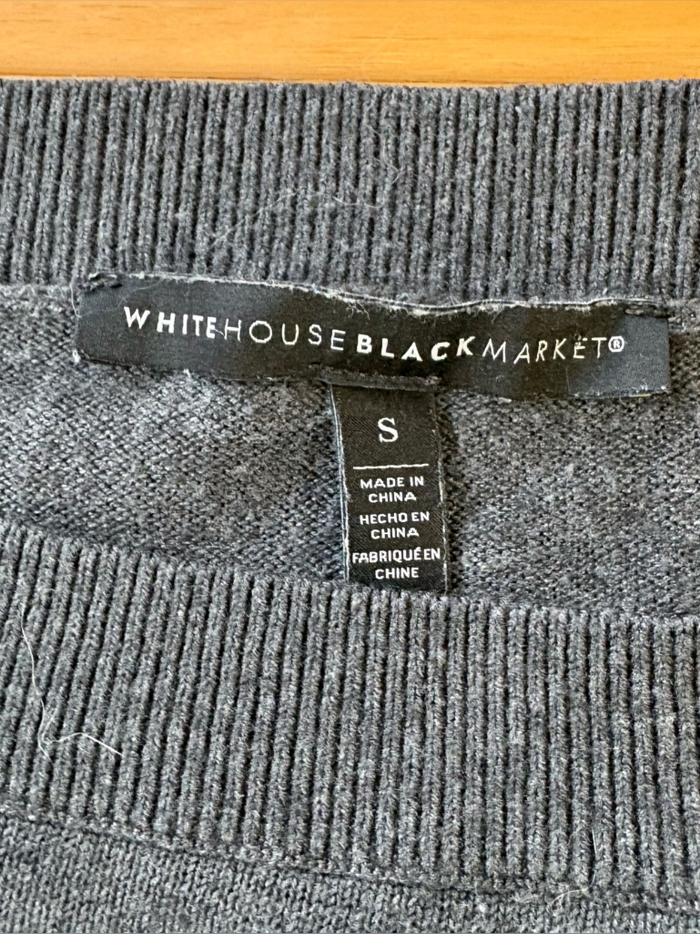 White House Black Market Sweater Womens Sz S Gray Banded Bottom Cashmere Blend - Picture 4 of 7